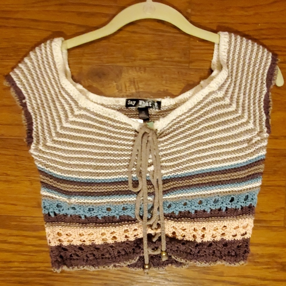 Papaya knit crop top